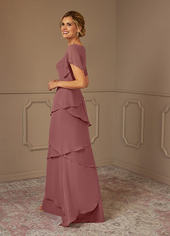 Azazie OHara Mother of the Bride Dresses Desert Rose A-Line V-Neck Chiffon Dress image5