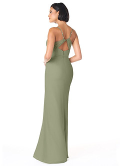 Azazie Blink Final Sale Vintage Mauve Sheath V-Neck Chiffon Dress image2