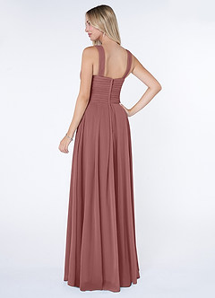 Azazie Kaleigh Bridesmaid Dresses Desert Rose A-Line Pleated Chiffon Dress image4