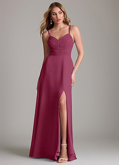 Azazie Terese Bridesmaid Dresses Mulberry A-Line Pleated Chiffon Dress image1