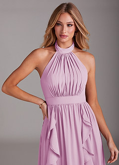 Azazie Avary Bridesmaid Dresses Candy Pink A-Line Pleated Chiffon Dress image6