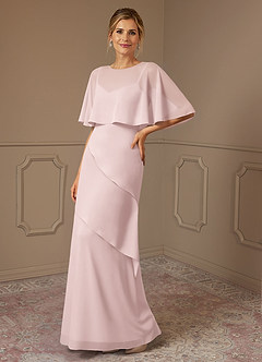 Azazie Bowie Mère de la mariée Robes Robe Trapèze en Mousseline de soie Rose Pâle image1