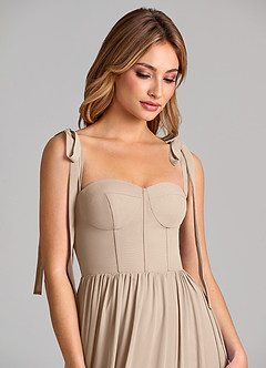 Azazie Anastacia 신부 들러리 드레스 A라인 스윗하트 네크라인 쉬폰 바닥 길이 드레스 image7