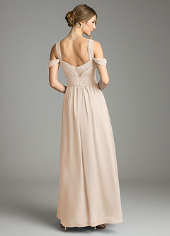 Azazie Lianne Bridesmaid Dresses White Alabaster A-Line Off the Shoulder Chiffon Dress image7