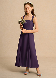 Azazie Tater Junior Formal Flower Girl Klänningar Klä A-Line i Chiffong Plisserad image6