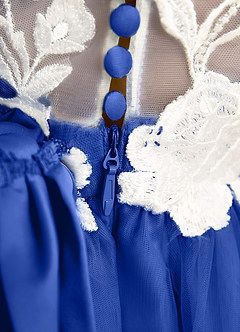 Azazie Sundae Robe Demoiselle D'honneur Fillette Robe Princesse en Dentelle Bleu Roi image8