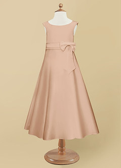 Azazie Lindy Flower Girl Dresses English Rose A-Line Pleated Matte Satin Dress image10