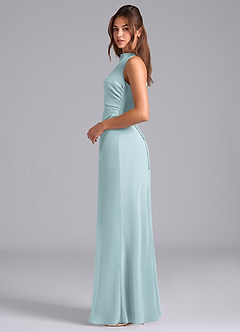 Azazie Evadne Bridesmaid Dresses Mist A-Line Pleated Chiffon Dress image6