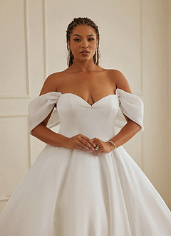 Christian Siriano Bridal for Azazie 2013 Wedding Dresses Drop Wasit Stretch Satin and Organza Ball Gown image13