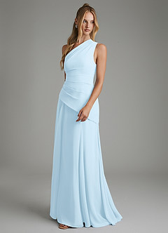 Azazie Holly Bridesmaid Dresses Sky Blue A-Line Corset Chiffon Dress image5