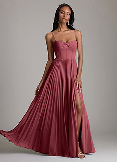 Azazie Akiko Bridesmaid Dresses Merlot A-Line Sweetheart Neckline Chiffon Dress image1