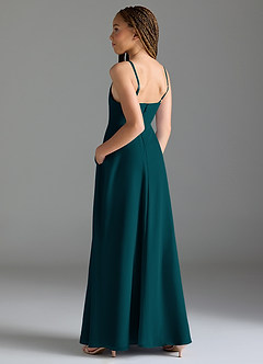 Azazie Moira Junior Pine A-Line with Pockets Chiffon Dress image2