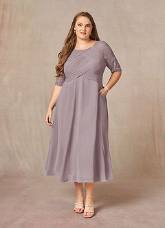Azazie Dorothea Mother of the Bride Dresses Dusk A-Line Scoop lace Chiffon Dress image5