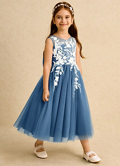 Azazie Sundae Blumenmädchenkleider Ballkleid Spitze Kleid Zwielichtviolett image4