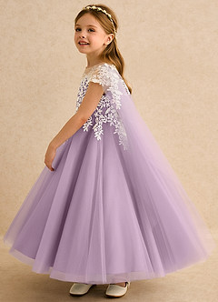 Azazie Dandelion Robe Demoiselle D'honneur Fillette Robe Princesse en Dentelle Glycine image6