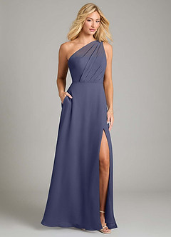 Azazie Phaedra Bridesmaid Dresses Stormy A-Line One Shoulder Chiffon Dress image1