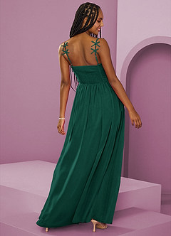 Barbie ♥ Azazie Jurken voor bruidsmeisjes Jurk van Chiffon met A-Lijn Geplooid Smaragd image10