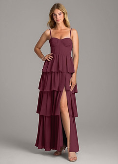 Azazie Alanna Bridesmaid Dresses Cabernet A-Line Sweetheart Neckline Chiffon Dress image3