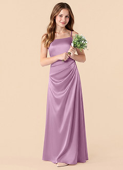 Azazie Renna Junior Wisteria Mermaid Pleated Stretch Satin Dress image3