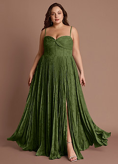 Akiko Olive Pleated Maxi Dress image6