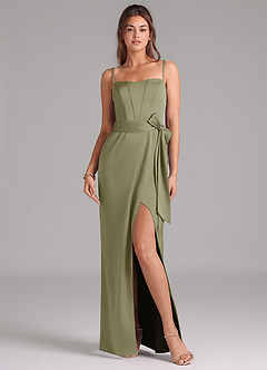Azazie Jamie Bridesmaid Dresses Pistachio A-Line Strapless Stretch Satin Convertible Dress image8