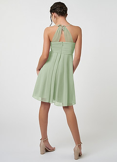 Azazie Ginny Junior Dusty Sage A-Line Pleated Chiffon Dress image2