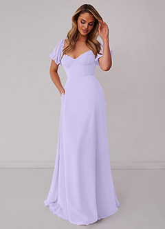 Barbie ♥ Azazie Bridesmaid Dresses Lilac A-Line Pleated Chiffon Dress image5