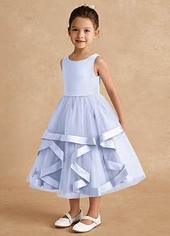 Azazie Posy Flower Girl Dresses Lavender A-Line Beaded Tulle Dress image3