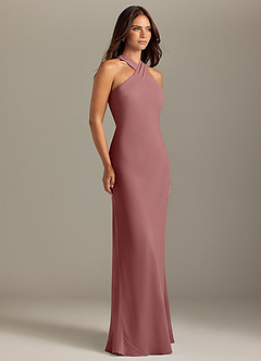 Azazie Doretta Bridesmaid Dresses Desert Rose Mermaid Pleated Chiffon Dress image3