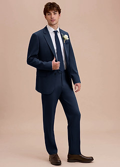 front Ethan Dark Navy Refined Weave Suit