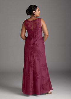 Azazie Whilhelmina Mother of the Bride Dresses Mulberry Mermaid Lace Chiffon Dress image14