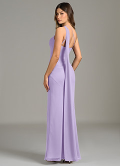 Azazie Juniper Bridesmaid Dresses Lilac Mermaid One Shoulder Chiffon Dress image2