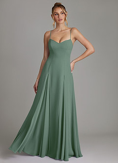 Azazie Imani Bridesmaid Dresses Eucalyptus A-Line Sweetheart Neckline Chiffon Dress image1