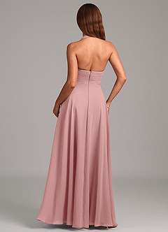 Azazie Elizabeth Bridesmaid Dresses Dusty Rose A-Line Pleated Chiffon Dress image2