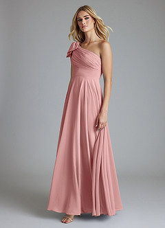 Azazie Elinora Final Sale Dusty Rose A-Line One Shoulder Chiffon Dress image6