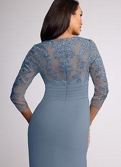 Azazie Joan Mother of the Bride Dresses Twilight Sheath V-Neck Lace Chiffon Dress image5