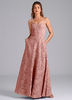 Azazie Stasy Bridesmaid Dresses Rosette A-Line Sweetheart Neckline Floral Burnout Dress image3
