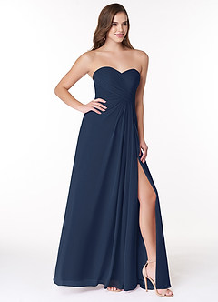Azazie Arabella Allure Bridesmaid Dresses Dark Navy A-Line Sweetheart Neckline Chiffon Convertible Dress image5