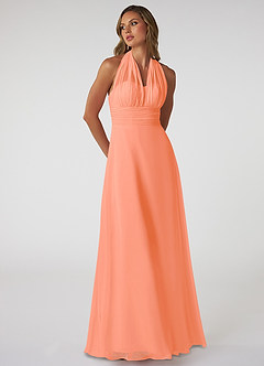 Azazie Fifi Jurken voor bruidsmeisjes Converteerbaar Jurk van Chiffon met A-Lijn Strapless Zonsondergang image6