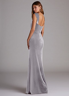 Azazie Junia Bridesmaid Dresses French Lilac Sheath Off the Shoulder Velvet Convertible Dress image3