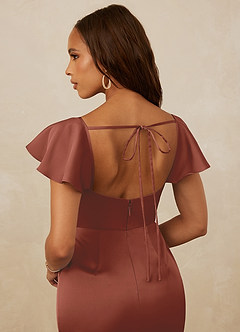 Christian Siriano Bridal for Azazie 1005 Bridesmaid Dresses Auburn Sheath Sweetheart Neckline Stretch Satin Dress image3