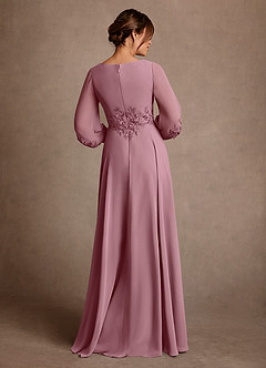 Azazie Yorba Mother of the Bride Dresses Vintage Mauve A-Line Lace Chiffon Dress image3