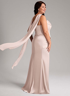 Azazie Sorrel Bridesmaid Dresses Blushing Pink Mermaid Strapless Stretch Satin Convertible Dress image11