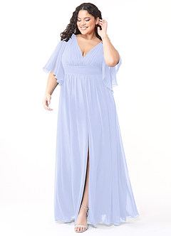 Azazie Temeka Bridesmaid Dresses Lavender A-Line Ruched Chiffon Dress image7