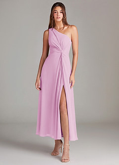 Azazie Brooke Jurken voor bruidsmeisjes Jurk van Chiffon met A-Lijn One-Shoulder Snoep Roze image1