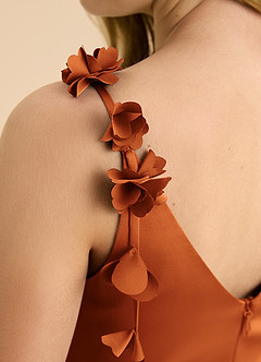 Azazie Gumdrop Junior Empire Plissee Stretch-Satin Kleid Kanel image8