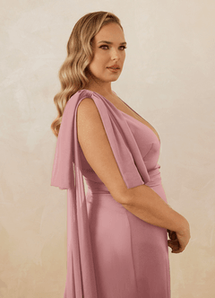 Christian Siriano Bridal for Azazie 1011 Bridesmaid Dresses Dusty Rose Mermaid Bow Stretch Satin Dress image18
