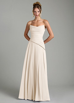 Azazie Gabriela Bridesmaid Dresses White Alabaster A-Line Corset Chiffon Dress image7
