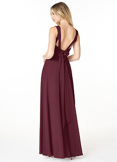 Azazie Julie Bridesmaid Dresses Cabernet A-Line Sweetheart Neckline Chiffon Dress image2