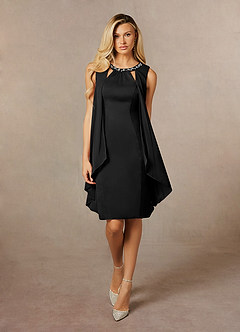 Azazie Viviana Mother of the Bride Dresses Black A-Line Sequins Mesh Dress image4